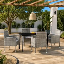 Comfortable 5 Piece Garden Dining Set in Anthracite Colour