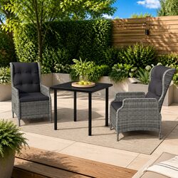 Comfortable 3 Piece Garden Dining Set with Recliners