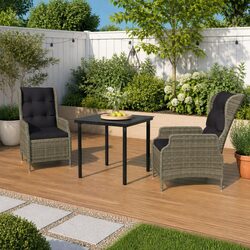 Reliable 3-Piece Garden Dining Set with Reclining Chairs