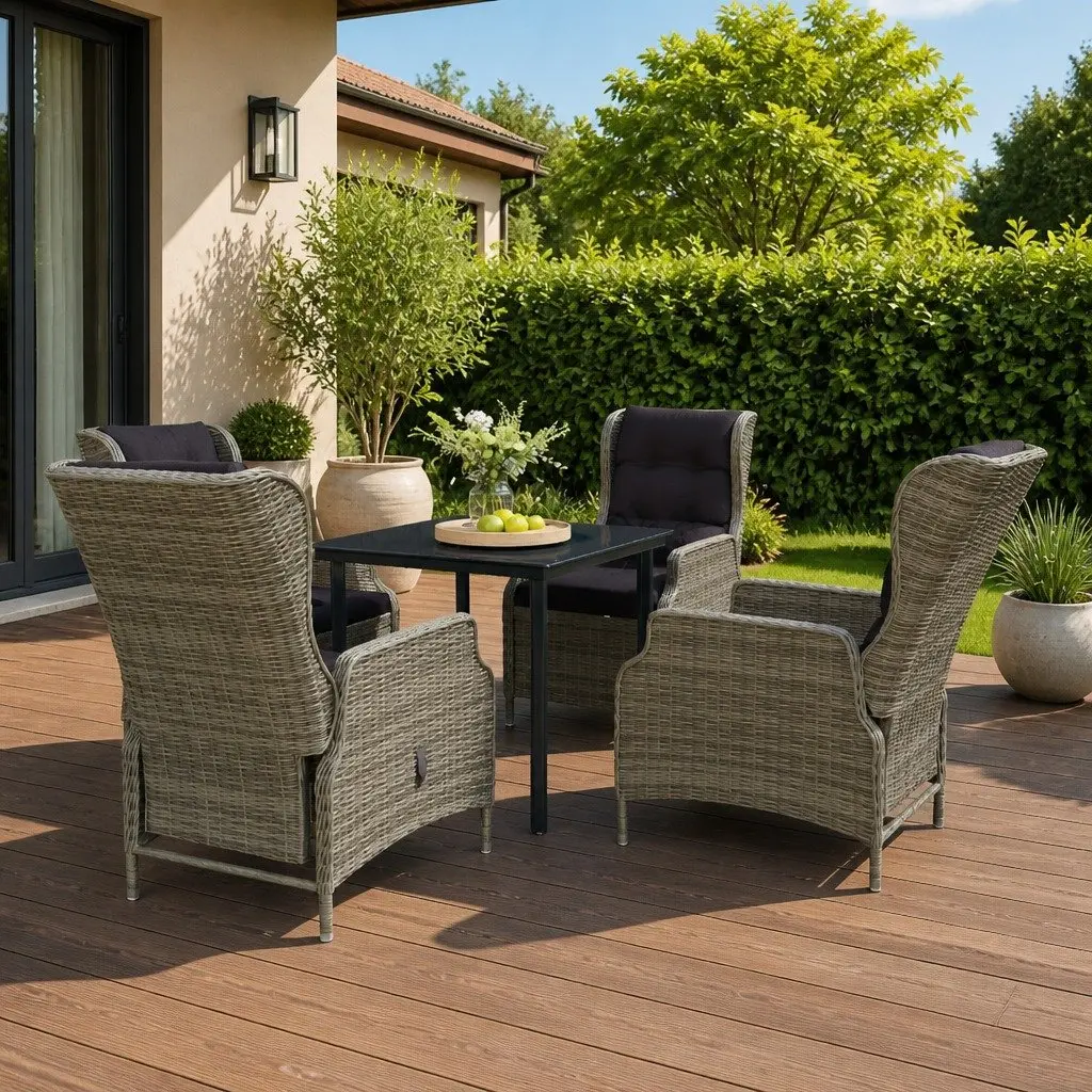 5 Piece Garden Dining Set in Brown