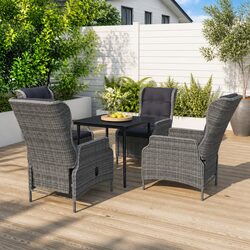 Comfortable 5-Piece Grey Garden Dining Set