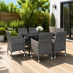 Comfortable 7 Piece Garden Dining Set for Relaxation