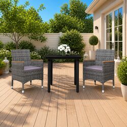 Reliable 3-Piece Outdoor Dining Set with Comfortable Seating