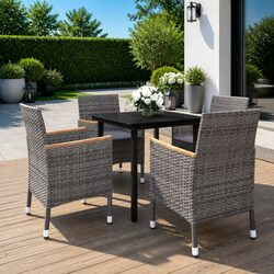 Reliable 5 Piece Garden Dining Set - Grey and Comfortable