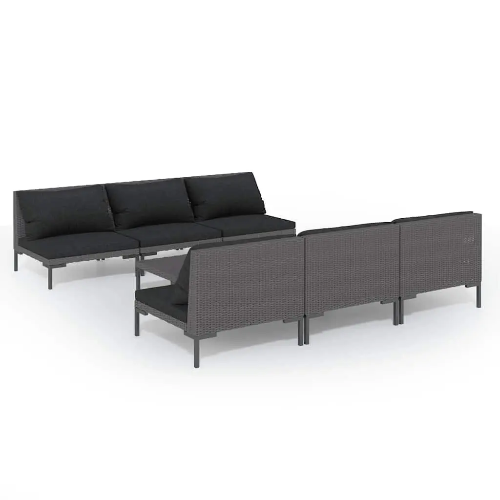 7 Piece Garden Lounge Set Outdoor Patio Furniture Cushions Grey