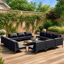 Comfortable and Practical 13-Piece Garden Lounge Set