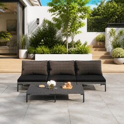 Practical 4-Piece Outdoor Lounge Set with Removable Cushions
