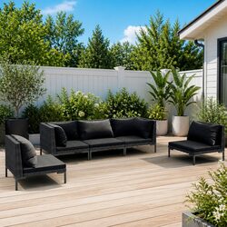 5-Piece Grey Outdoor Lounge Set - Practical and Comfortable