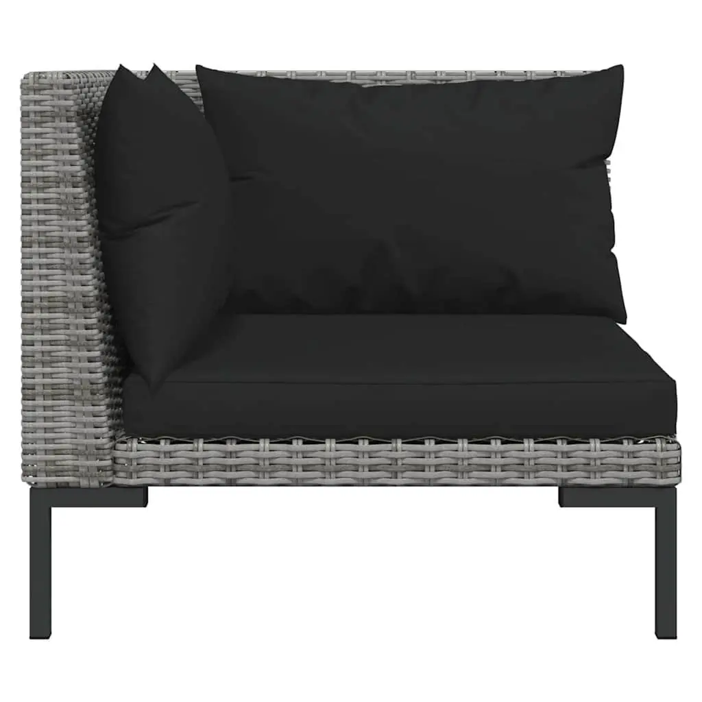 7 Piece Garden Lounge Set Outdoor Patio Furniture with Cushions Grey Rattan
