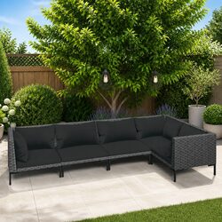 Reliable 5-Piece Garden Lounge Set with Cushions Included