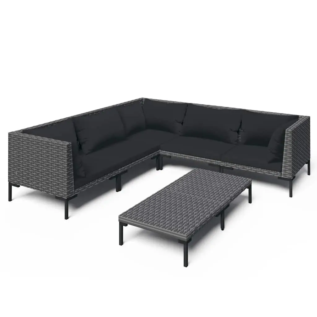 Garden Lounge Set 6 Piece Outdoor Furniture Patio Sofa Grey