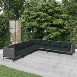 Practical 7 Piece Garden Lounge Set with Cushions