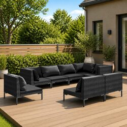 8 Piece Garden Lounge Set: Practical Outdoor Seating Solution