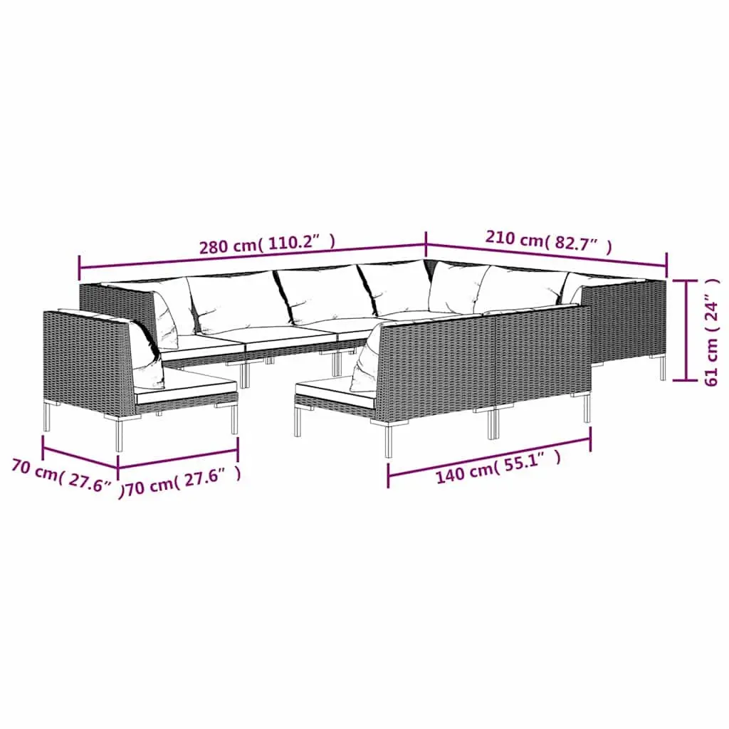 9-Piece Outdoor Lounge Set
