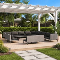 Comfortable and Practical 13 Piece Grey Garden Lounge Set