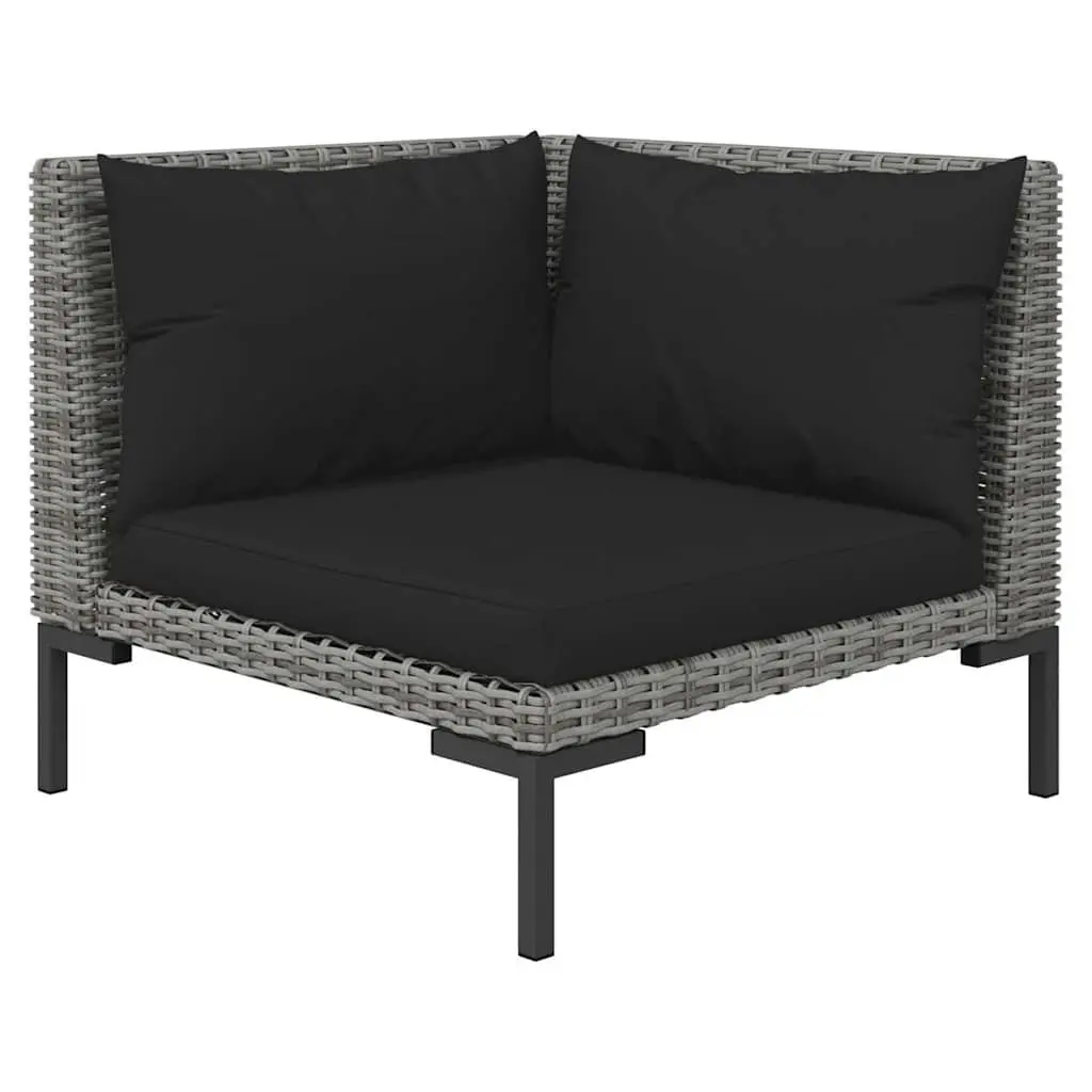 Garden Lounge Set 14 Piece Outdoor Furniture Grey Poly Rattan Cushions Sofa