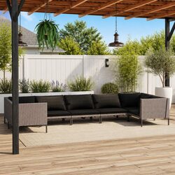 Practical 7-Piece Garden Lounge Set with Grey Cushions