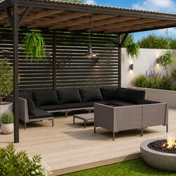 Value-Focused 10-Piece Garden Lounge Set with Cushions