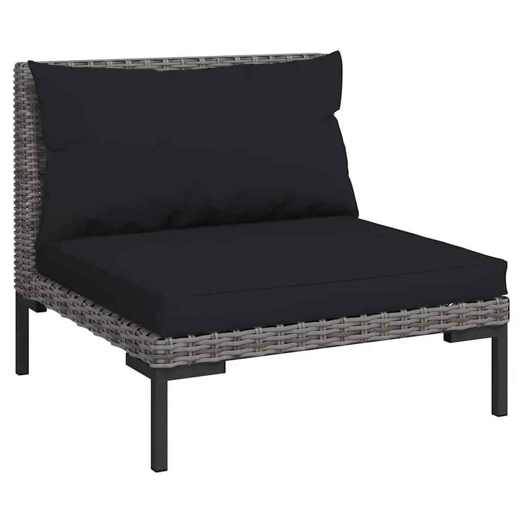 Garden Lounge Set 10 Piece Outdoor Furniture Grey Poly Rattan Cushions