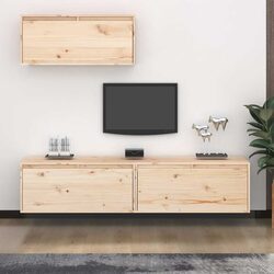 Reliable 3 Piece Floating TV Cabinets in Solid Pinewood