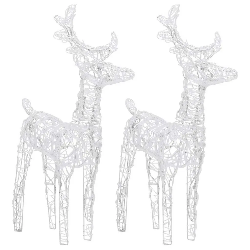 Outdoor Christmas Sleigh Decoration with Lighted Reindeer 320 LED Warm White Acrylic