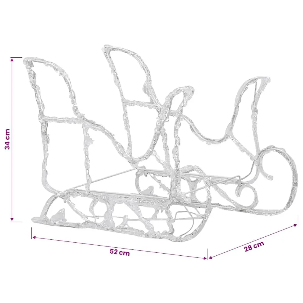 Christmas Lights Decoration Reindeer Sleigh 320 LEDs Cold White Outdoor Yard