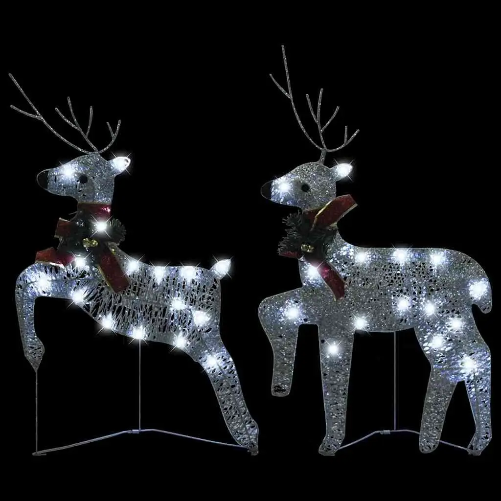 Christmas Decoration Reindeer Sleigh LED Lights 140 Outdoor Indoor Silver