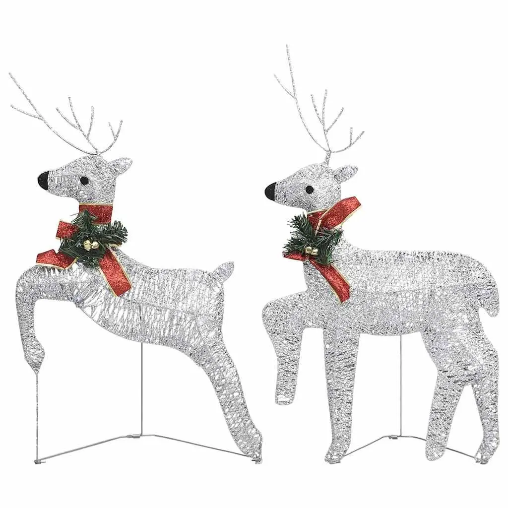 Christmas Decoration Reindeer Sleigh LED Lights 140 Outdoor Indoor Silver