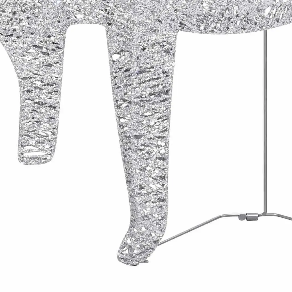 Christmas Decoration Reindeer Sleigh LED Lights 140 Outdoor Indoor Silver