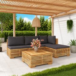 5 Piece Garden Lounge Set with Cushions - Perfect Value