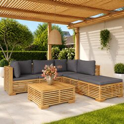 Practical and Comfortable 6 Piece Garden Lounge Set