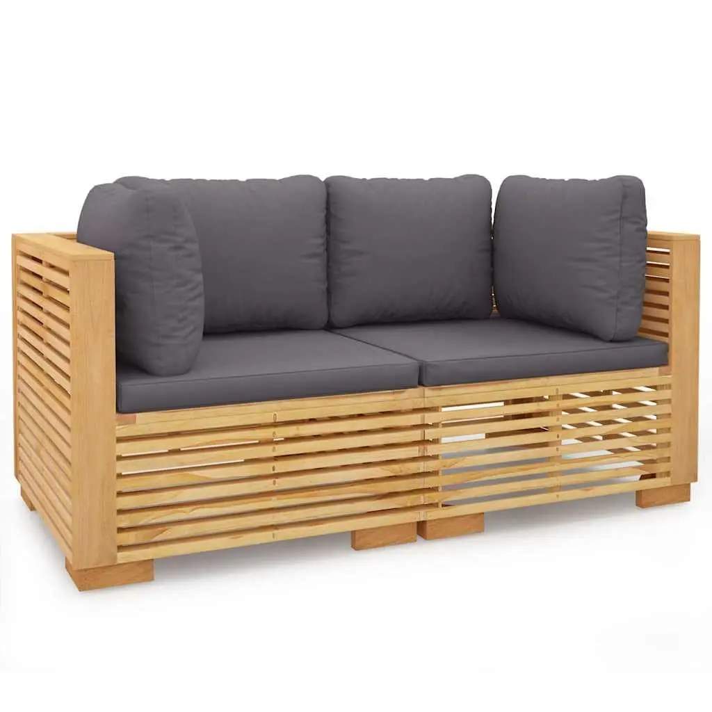 Garden Corner Sofa Set 2 pcs with Cushions Outdoor Patio Sectional Furniture
