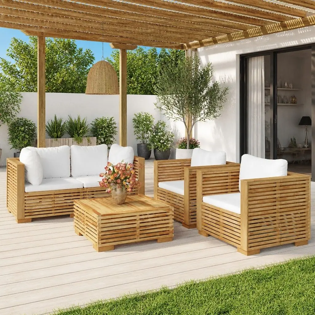 Teak Garden Lounge Set with Cushions
