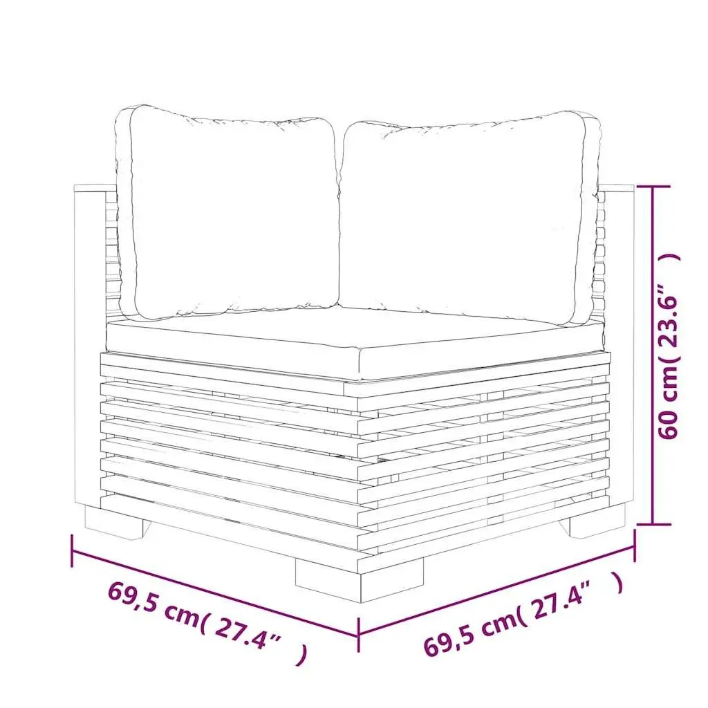 Teak Garden Lounge Set with Cushions