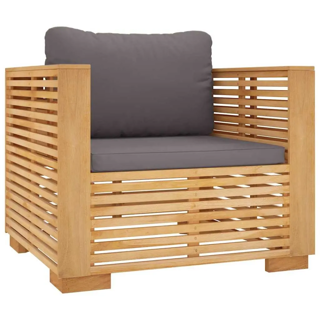 Garden Lounge Set 5 Piece Solid Wood Teak Outdoor Furniture with Cushions Brown
