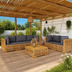 Comfort and Value: 6 Piece Garden Lounge Set with Cushions