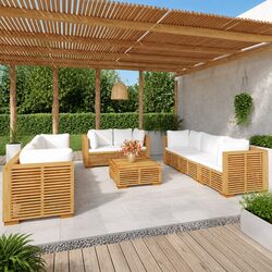 Reliable 9 Piece Outdoor Lounge Set with Cushions