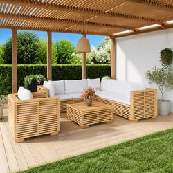 Comfortable 7-Piece Lounge Set with Teak Wood