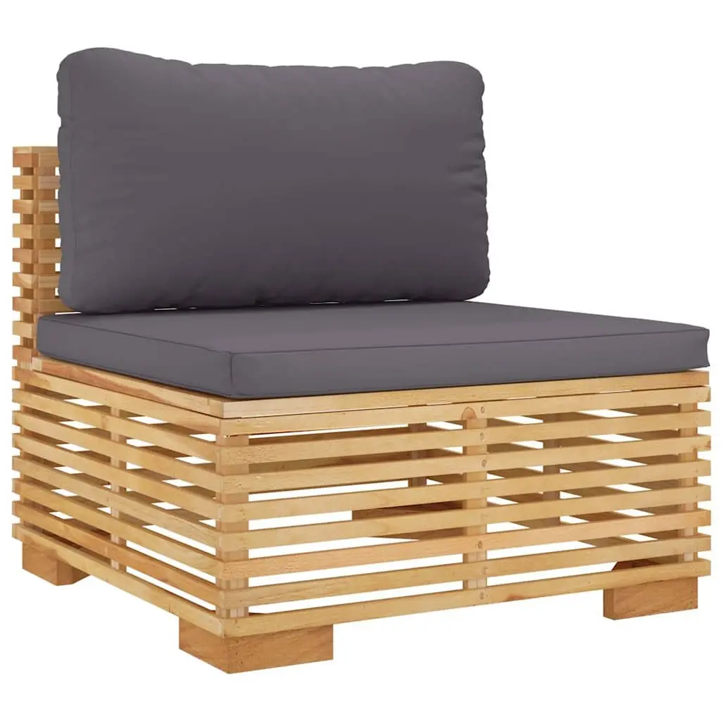 10 Piece Garden Lounge Set Outdoor Furniture Solid Teak Wood Brown with Cushions