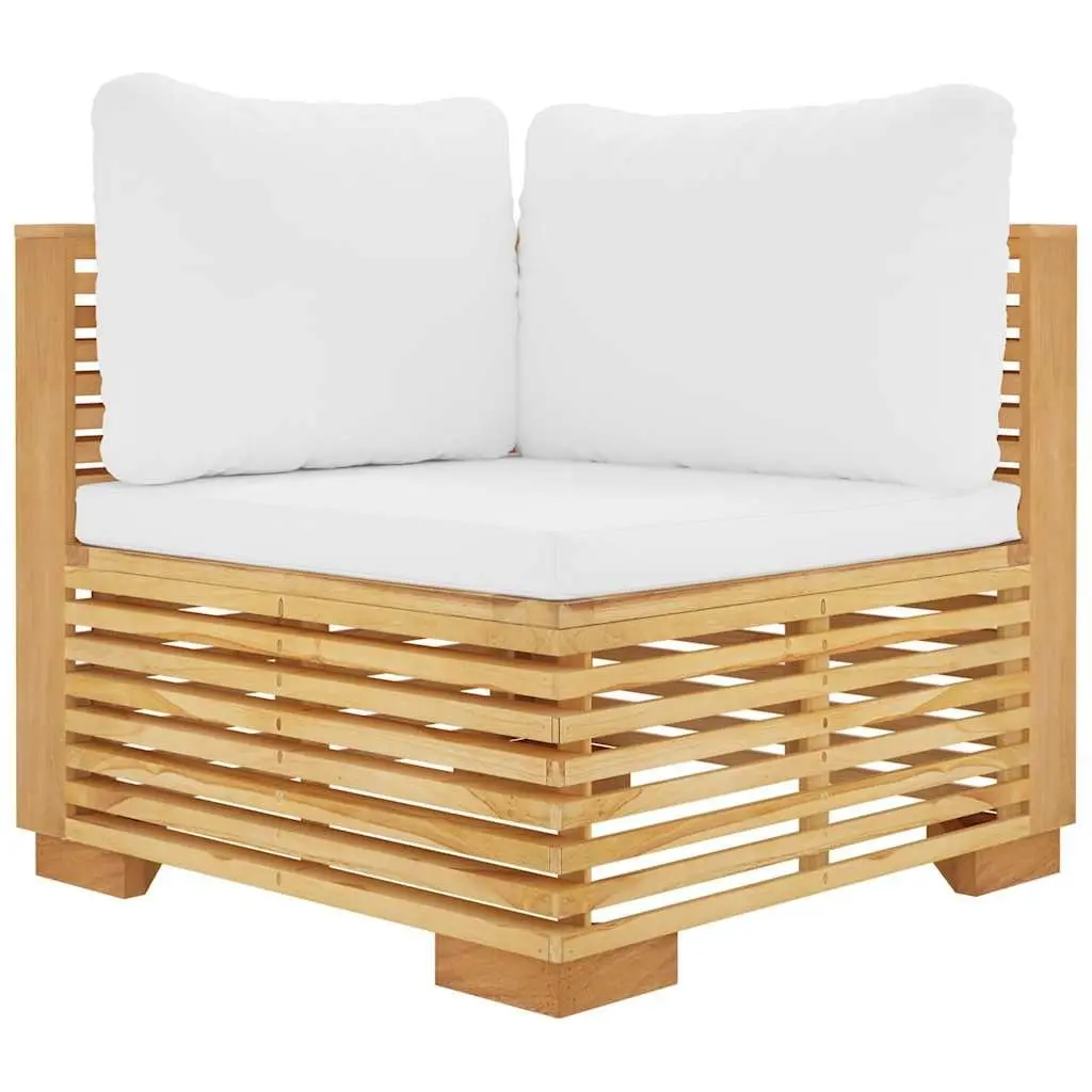 3 Piece Garden Lounge Set Outdoor Furniture Solid Teak Wood Brown with Cushions