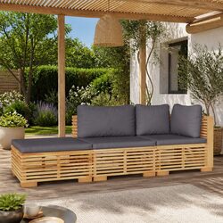 Comfort and Quality: 3 Piece Teak Wood Garden Lounge Set