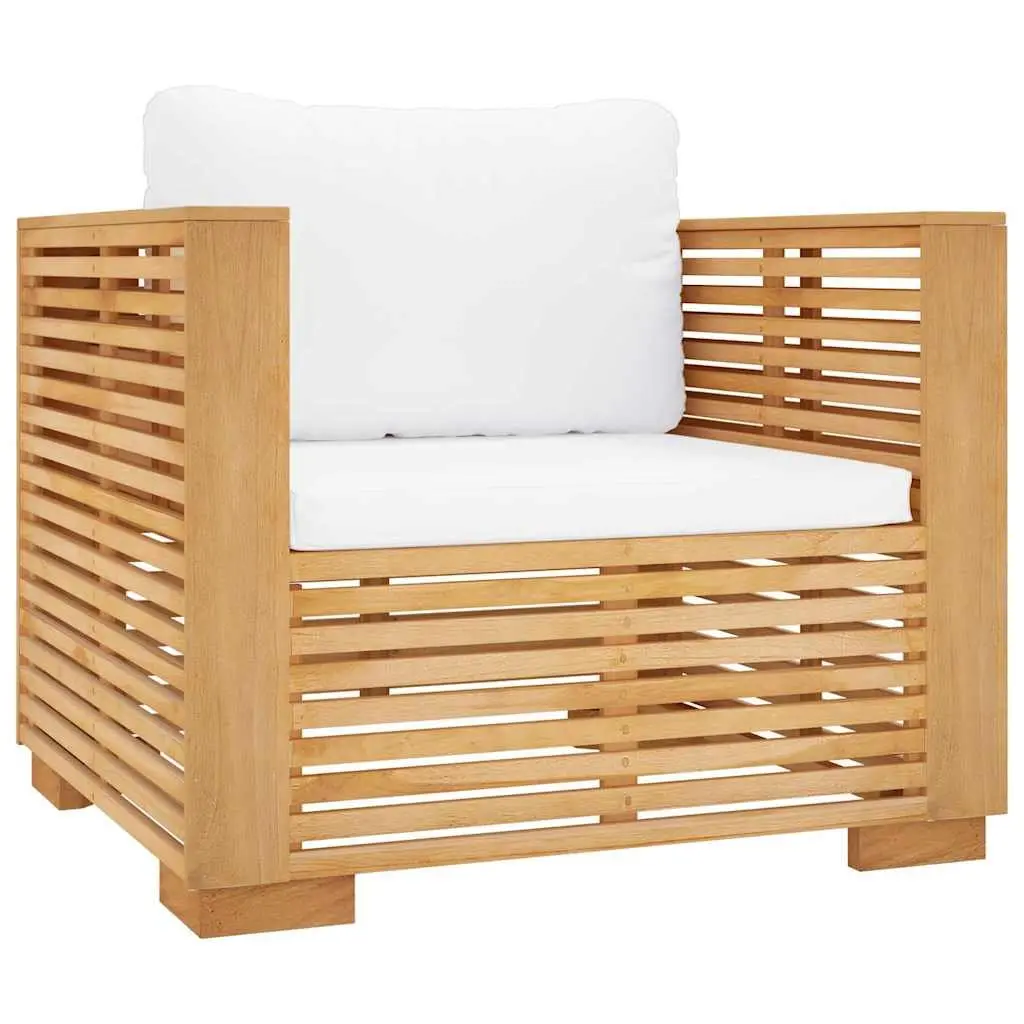 7 Piece Garden Lounge Set Outdoor Furniture Cushions Solid Teak Wood Brown