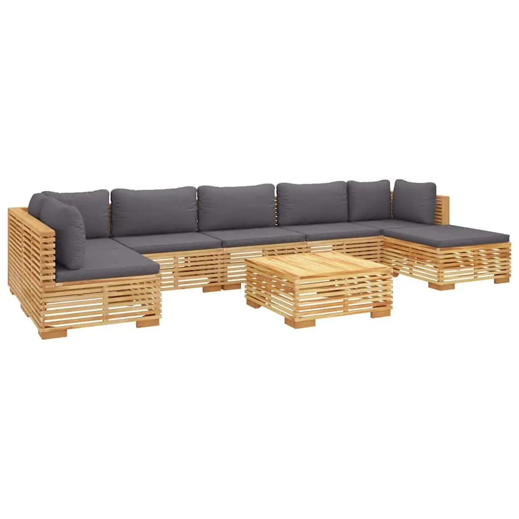 8 Piece Garden Lounge Set Outdoor Furniture Seating Brown