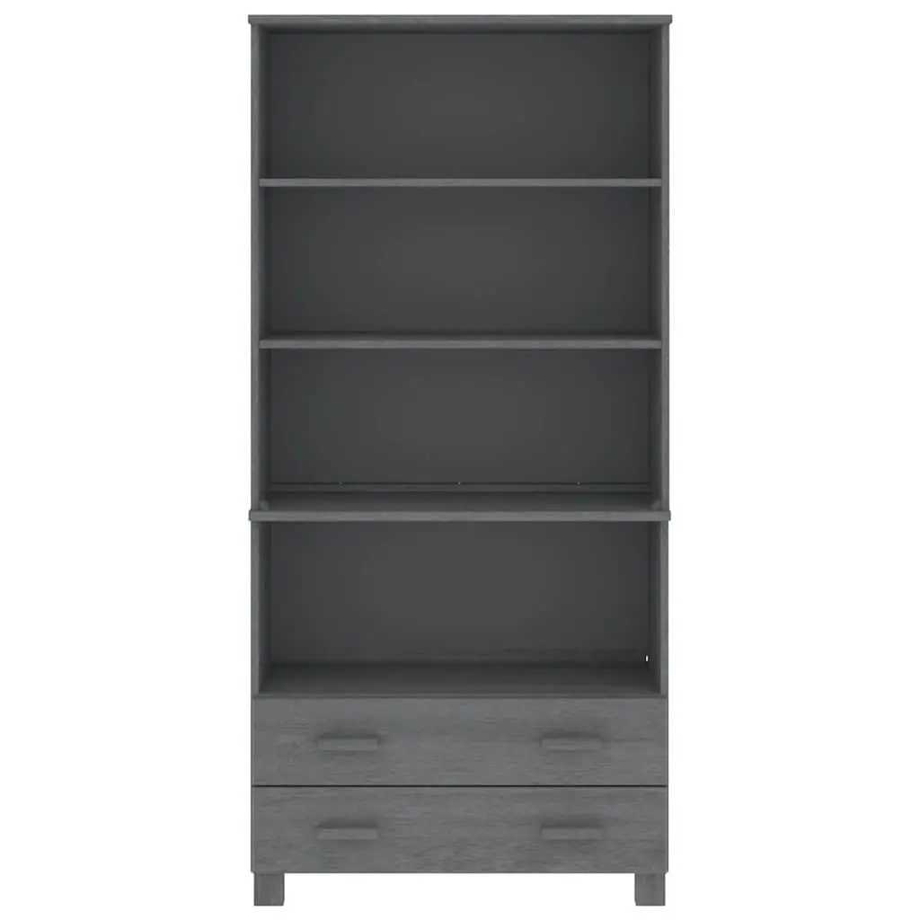 Solid Pine Wood Highboard Sideboard Storage Cabinet Grey Shelves Drawers