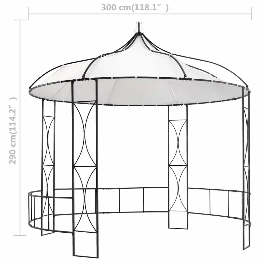Gazebo Round Outdoor Canopy 300cm White Vented Roof