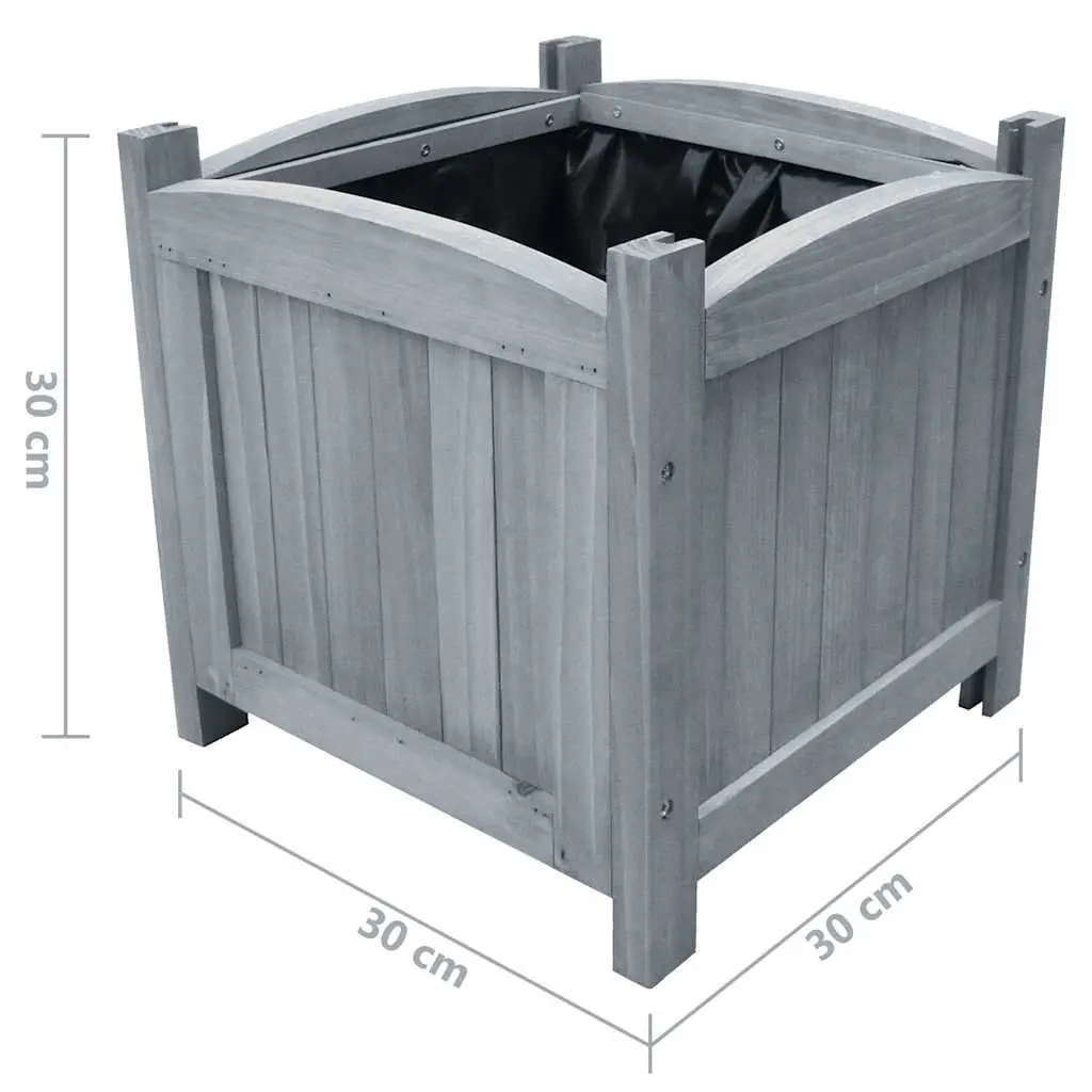 Raised Garden Beds Outdoor Planter Boxes 30x30x30 cm Grey Wood