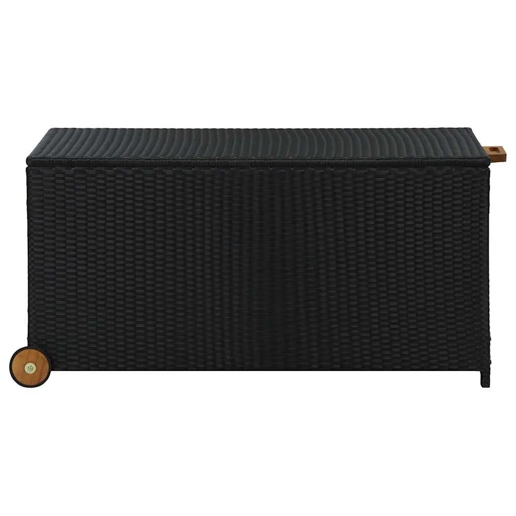 Garden Storage Box Outdoor Cushion Organizer 120x65x61cm Black Poly Rattan