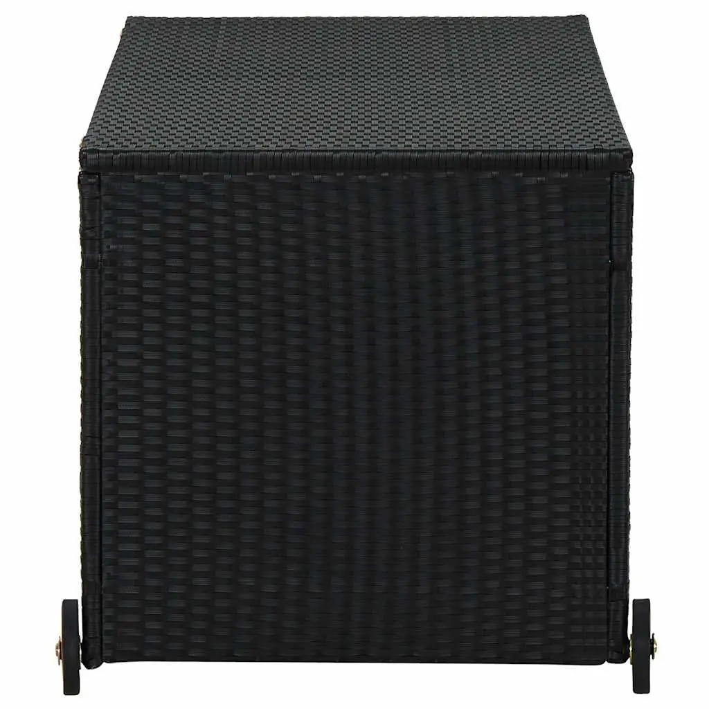 Garden Storage Box Outdoor Cushion Organizer 120x65x61cm Black Poly Rattan