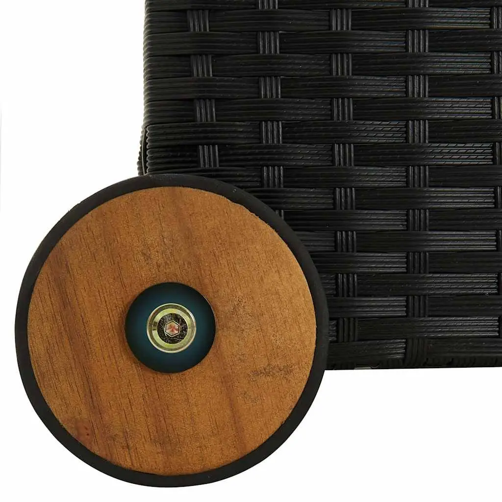 Garden Storage Box Outdoor Cushion Organizer 120x65x61cm Black Poly Rattan