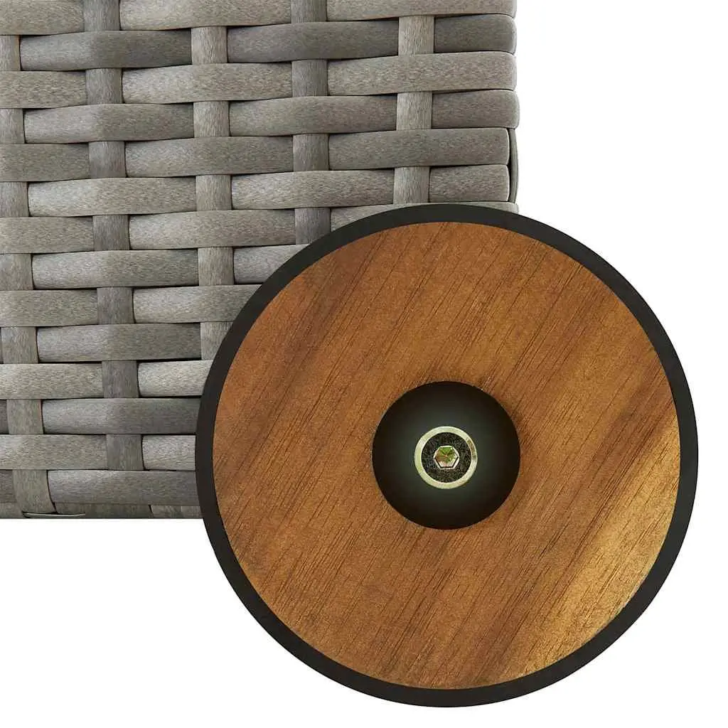 Outdoor Storage Box Grey Poly Rattan Garden Deck Patio Furniture with Wheels